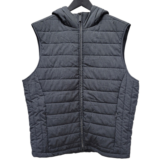 Perry Ellis Men's Quilted Puffer Full-Zip Hoodie Vest Size Large Excellent - Picture 2 of 10